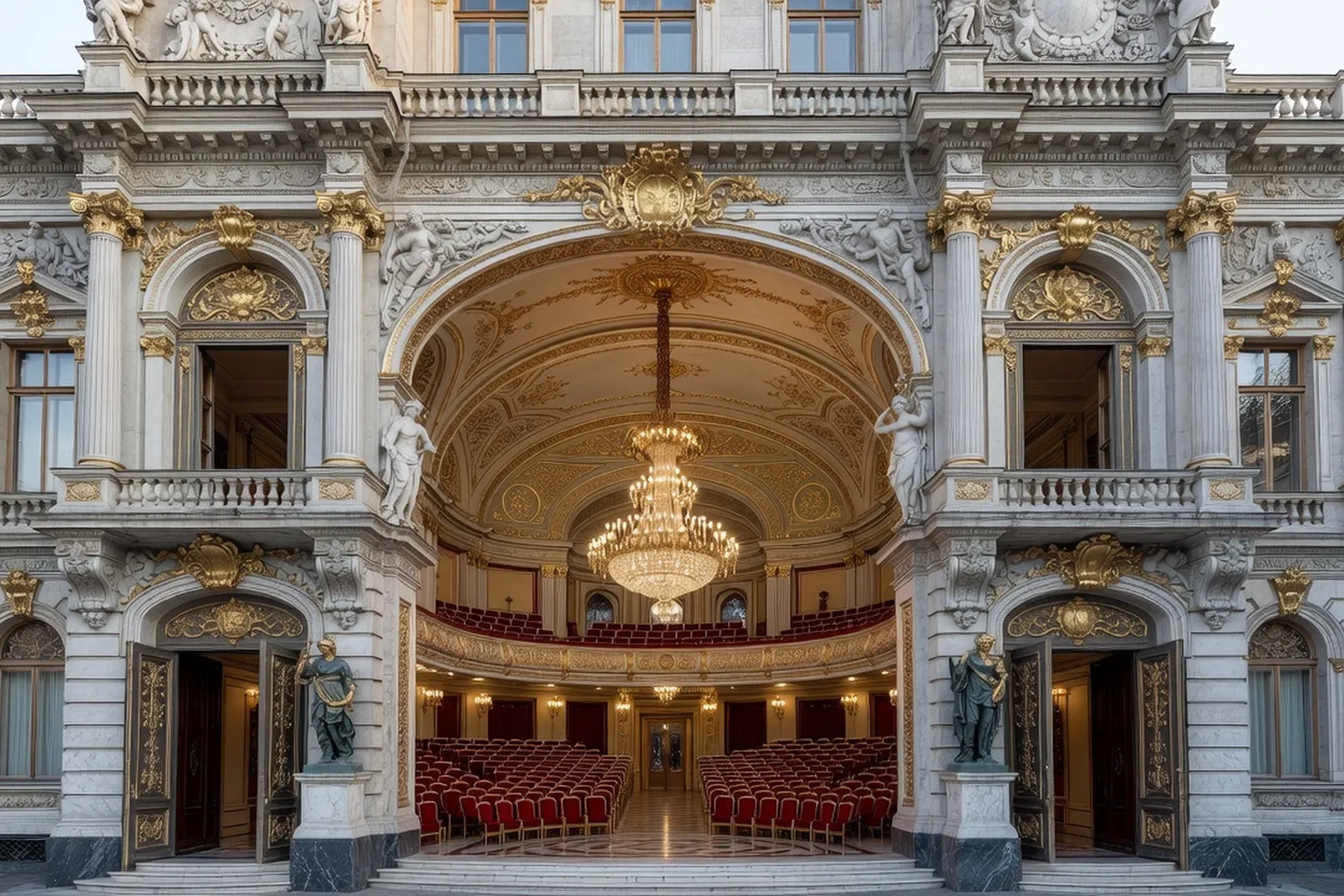 Opéra de Saint-Pétersbourg ou Bolchoï, façade et intérieur XIXe/XXe s.